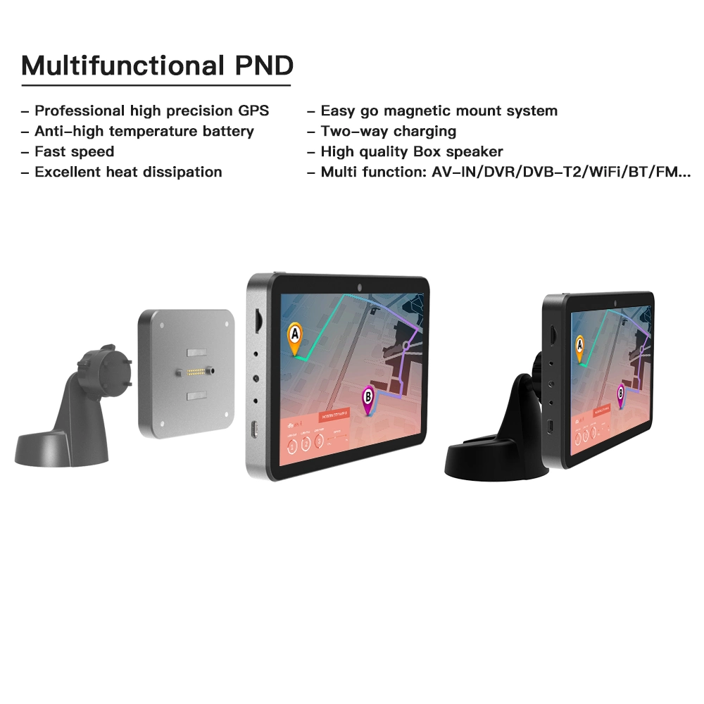 Portable 7 Inch Android Magnetic Car Vehicle GPS Agps Navigation Tablet PC with Magnetic Mount Docking System