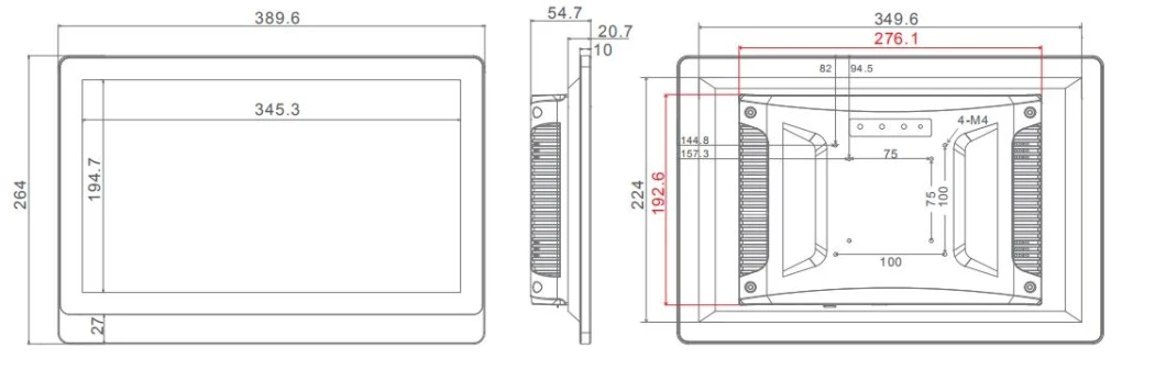 15.6inch J1900 Industrial Panel PC Windows 10 OS Touch Screen Computer Industrial Mini PC IP65 Dustproof