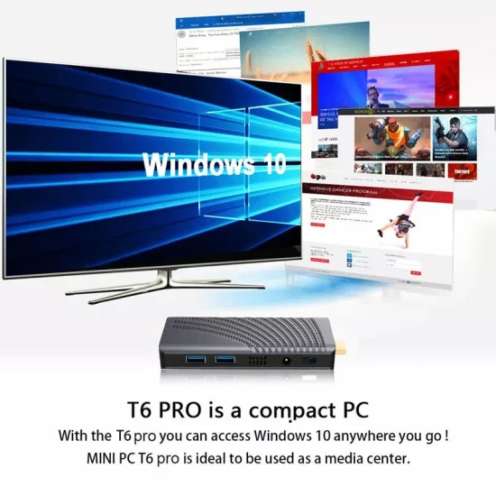 Neues Produkt Fabriklieferant Günstige Anpassung T6 PRO Intel All-in-One-PC UHD Graphics 600 Mini-PC