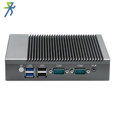 Hochleistungs-VGA-USB3.0-COM-DC-12-V-Dual-LAN-Lüfterloser Linux-Ubuntu-Industrie-Mini-PC mit Parallelanschluss