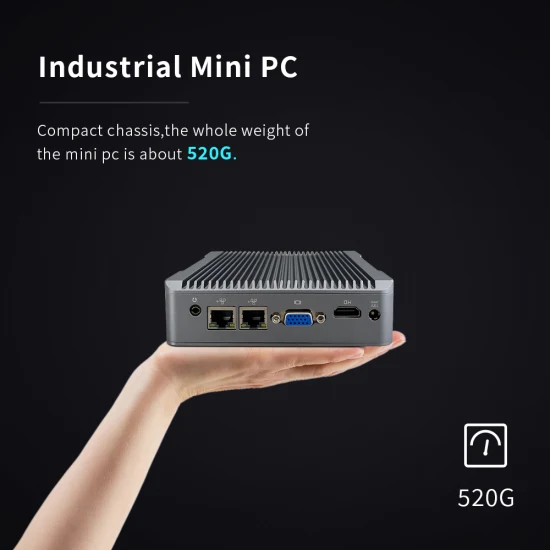 Unterstützt WiFi/Bt Dual Display Port HDMI VGA Quad-Core CPU Linux Windows 10 I3 I5 I7 I9 Günstiger Preis X86 Lüfterloser industrieller robuster Mini-PC 24V