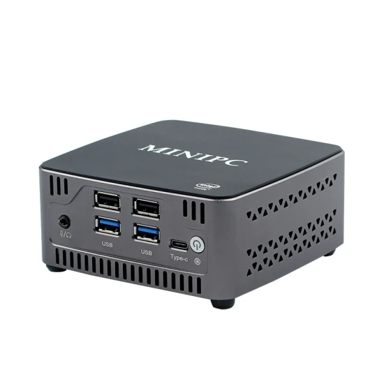 Win 10 Mini-PC DDR4 SATA SSD Kleiner Computer Dual LAN HD Minidp Typ-C 2USB eingebettete Antenne Mini-Industrie-PC